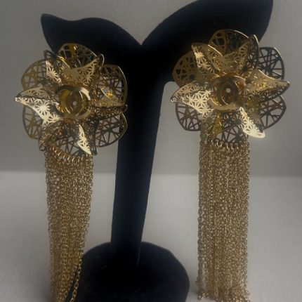 Gold Filled Flower Chain Dropping Earrings