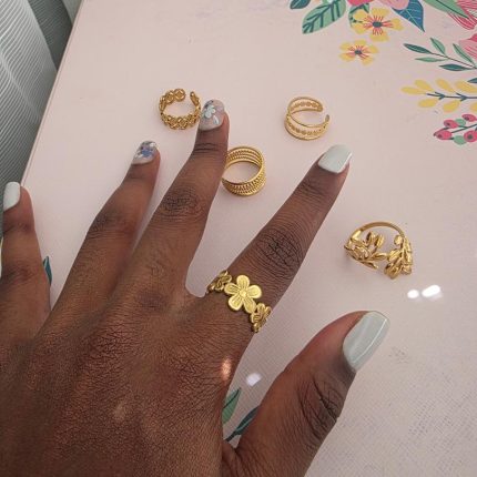 Flower Design Gold Plated Ring