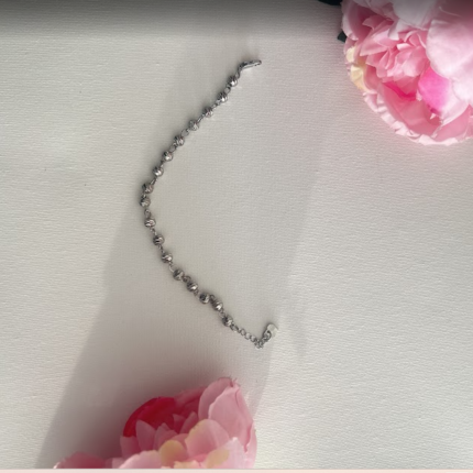 Silver diamond cut balls bracelet