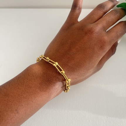 Gold plated link bracelet