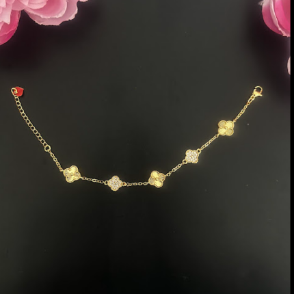 Gold plated bracelet with zircon stones